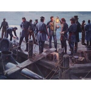 Mort Kuntsler Signed 434/950 The Last Mission Hunley COA Limited CSA Submarine